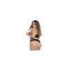 Soutien-gorge, string et jupe, grande taille, résille noire 